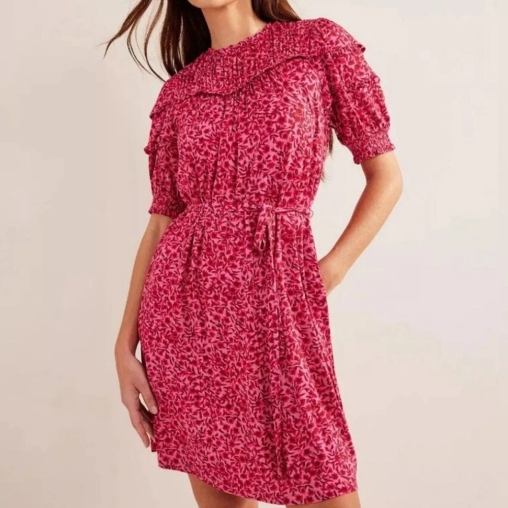 Boden Yoke Detail Jersey Mini Dress In Gin Fizz